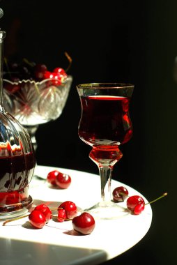 Taze kiraz ve kiraz suyu.