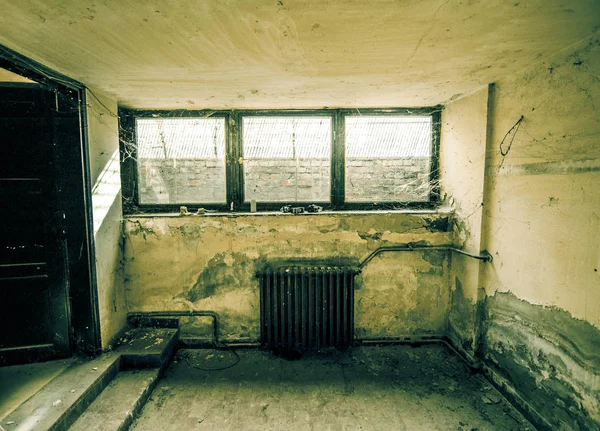 Modern building in ruins Stock Image