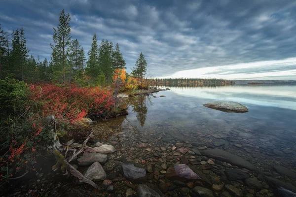 Russian North  Autumn Mountain Lake.