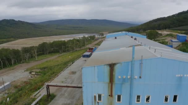 Vol Dessus Site Minier Kamchatka Moulin Résidus Miniers — Video