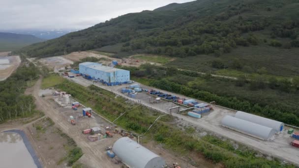 Vuelo Sobre Una Mina Oro Kamchatka Molino Relaves — Vídeos de Stock