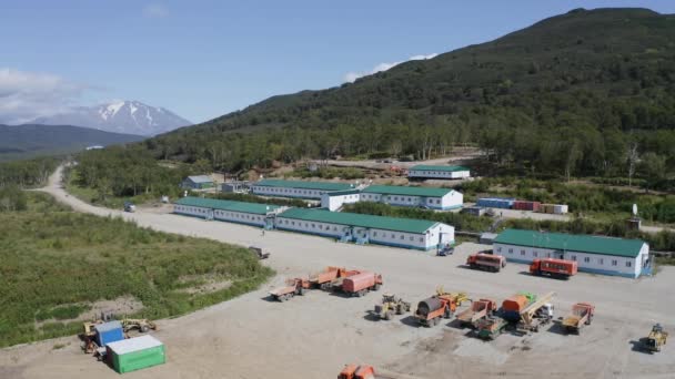 Voo Sobre Local Mineração Ouro Kamchatka Moinho Rejeito — Vídeo de Stock