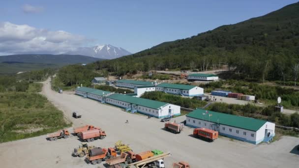 Voo Sobre Local Mineração Ouro Kamchatka Moinho Rejeito — Vídeo de Stock