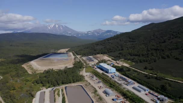 Vuelo Sobre Una Mina Oro Kamchatka Molino Relaves — Vídeo de stock