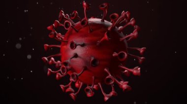 Coronavirus COVID-19. Coronavirus 2019-ncov 'un patojenik hücreleri. 3d hazırlayıcı.