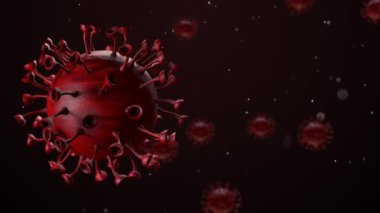 Coronavirus COVID-19. Coronavirus 2019-ncov 'un patojenik hücreleri. 3d hazırlayıcı.