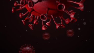 Coronavirus COVID-19. Coronavirus 2019-ncov 'un patojenik hücreleri. 3d hazırlayıcı.