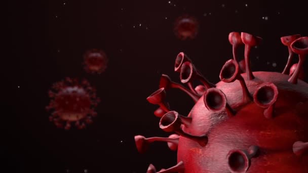 Coronavirus Covid Patogenní Buňky Koronaviru 2019 Ncov Vykreslení — Stock video