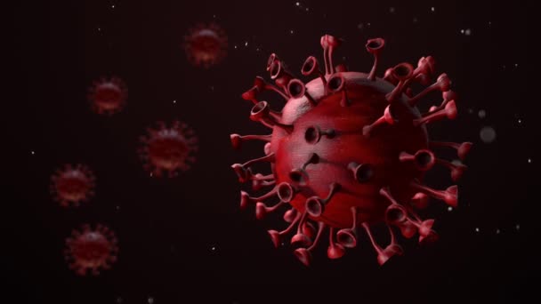 Coronavirus Covid Células Patogênicas Coronavirus 2019 Ncov Renderização — Vídeo de Stock