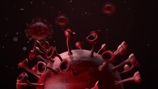 Coronavirus Covid Células Patogênicas Coronavirus 2019 Ncov Renderização — Vídeo de Stock