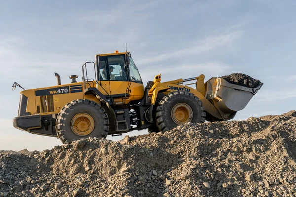 Work Mining Machinery Komatsu Polygon City Magadan — Stock Photo, Image