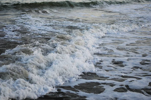 Deniz dalgası yakın, alçak görüş açısı.