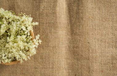 Ev yapımı Elderberry şurubu için hazırlık. Ev yapımı şeker ve limon. Ahşap arka planda.