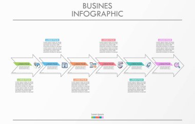 İş verisi görselleştirmesi. Soyut arkaplan şablonu için tasarlanmış zaman çizgisi bilgi simgeleri modern diyagram süreci teknolojisi dijital pazarlama veri sunum çizelgesi taşıyıcısı