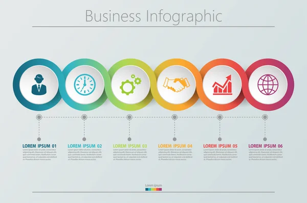 Visualización Datos Empresariales Iconos Infografía Línea Tiempo Diseñados Para Elemento — Vector de stock