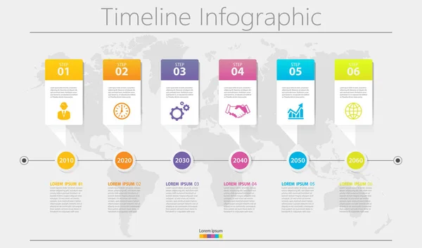 Visualisatie Van Bedrijfsgegevens Tijdlijn Infografische Pictogrammen Ontworpen Voor Abstracte Achtergrond — Stockvector