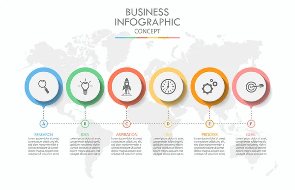 Visualisation Des Données Entreprise Icônes Infographie Timeline Conçues Pour Élément — Image vectorielle