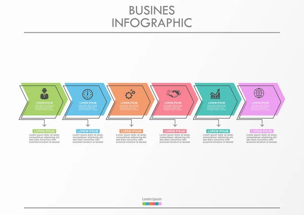 Απεικόνιση Επιχειρηματικών Δεδομένων Χρονολόγιο Infographic Εικονίδια Σχεδιασμένα Για Αφηρημένο Πρότυπο — Διανυσματικό Αρχείο