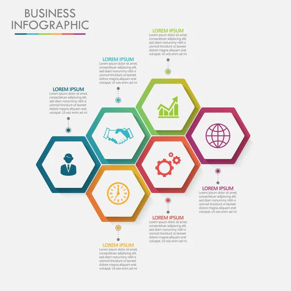 Visualização Dados Negócios Linha Tempo Ícones Infográficos Projetados Para Abstrato —  Vetores de Stock