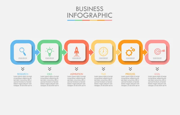 Vizualizace Obchodních Dat Časová Osa Infografické Ikony Určené Pro Abstraktní — Stockový vektor