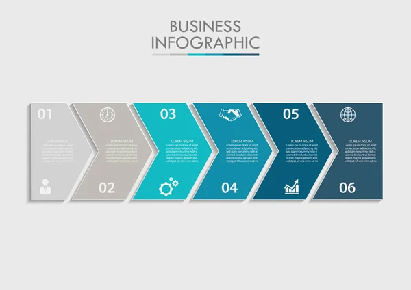 Visualización Datos Empresariales Iconos Infografía Línea Tiempo Diseñados Para Elemento — Vector de stock