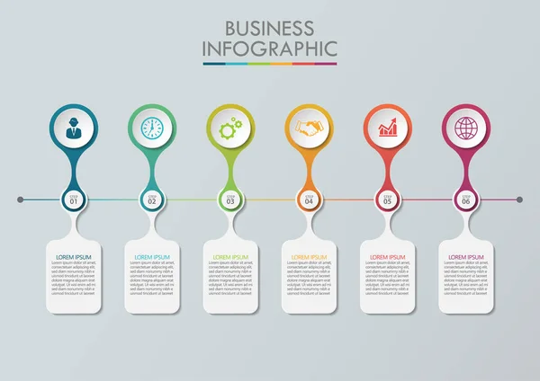 Visualisierung Von Geschäftsdaten Zeitachse Infografik Symbole Für Abstrakte Hintergrundvorlage Meilenstein — Stockvektor