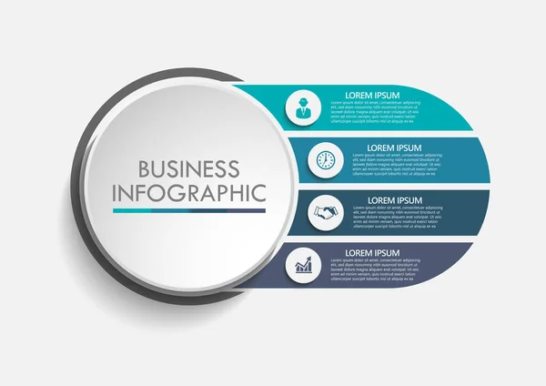 Wirtschaftskreislauf Zeitachse Infografik Symbole Für Abstrakte Hintergrundvorlage Meilenstein Element Moderne — Stockvektor