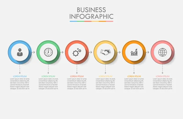 Visualisation Des Données Entreprise Icônes Infographie Timeline Conçues Pour Élément — Image vectorielle