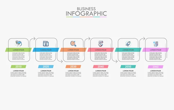 Visualizzazione Dei Dati Aziendali Icone Infografiche Timeline Progettate Astratto Modello — Vettoriale Stock