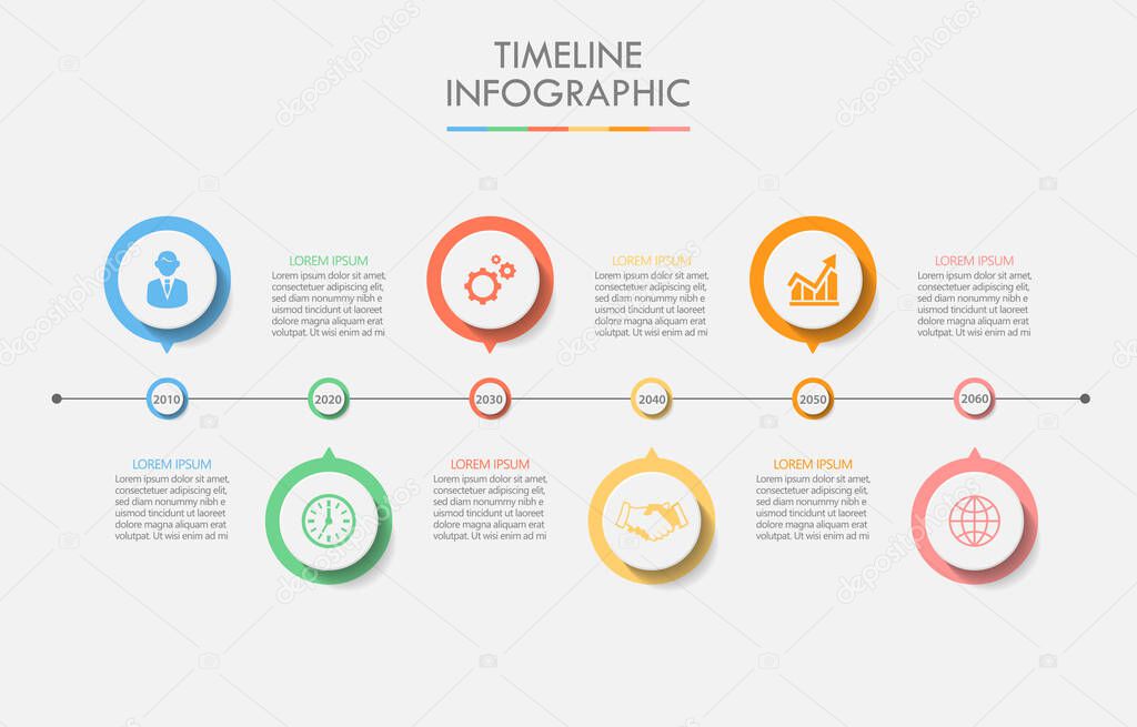 Business data visualization. timeline infographic icons designed for abstract background template milestone element modern diagram process technology digital marketing data presentation chart Vector