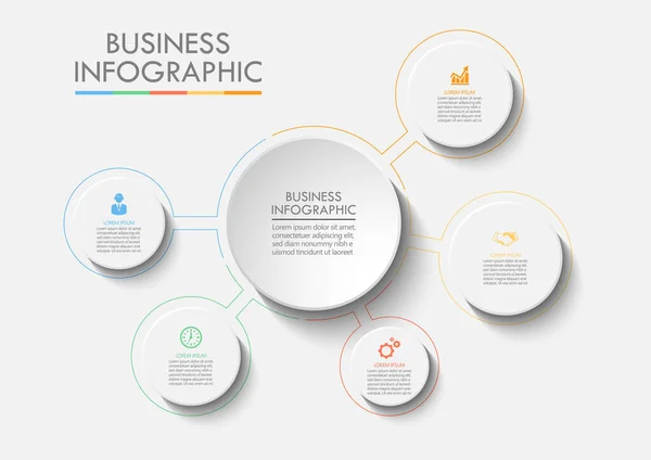Visualisatie Van Bedrijfsgegevens Tijdlijn Infografische Pictogrammen Ontworpen Voor Abstracte Achtergrond — Stockvector
