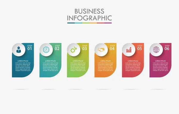 Visualisation Des Données Entreprise Icônes Infographie Timeline Conçues Pour Élément — Image vectorielle