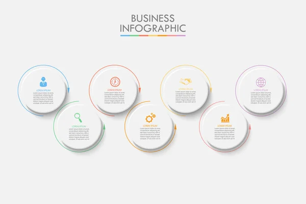 Wizualizacja Danych Biznesowych Timeline Infograficzne Ikony Przeznaczone Abstrakcyjnego Szablonu Tła — Wektor stockowy