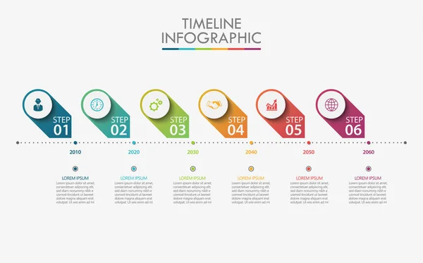 Визуализация Бизнес Данных Инфографические Иконки Временных Линий Предназначенные Абстрактного Базового — стоковый вектор