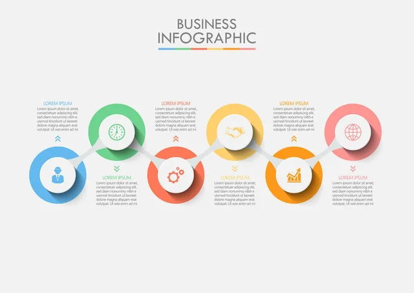 Visualisation Des Données Entreprise Icônes Infographie Timeline Conçues Pour Élément — Image vectorielle