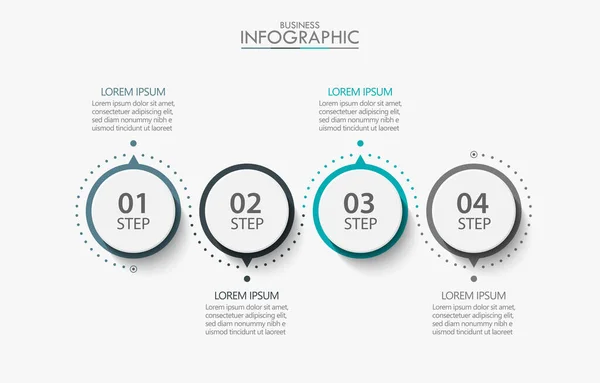 Visualizzazione Dei Dati Aziendali Icone Infografiche Timeline Progettate Astratto Modello — Vettoriale Stock