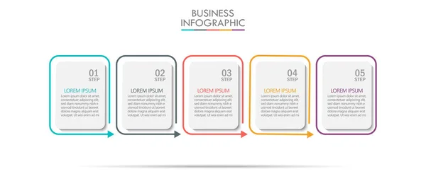 Visualização Dados Negócios Linha Tempo Ícones Infográficos Projetados Para Abstrato —  Vetores de Stock