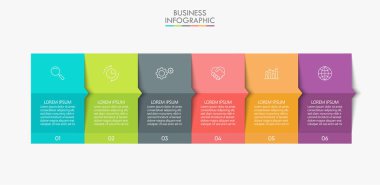 6 seçenekli sunum işi bilgi şablonu.