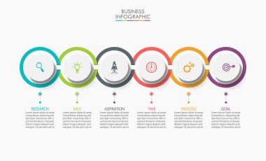 6 seçenekli sunum işi bilgi şablonu.