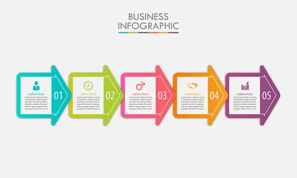 Modelo Infográfico Negócios Apresentação Com Opções —  Vetores de Stock