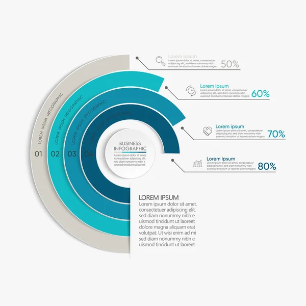 Visualización Datos Empresariales Iconos Infografía Línea Tiempo Diseñados Para Elemento — Archivo Imágenes Vectoriales