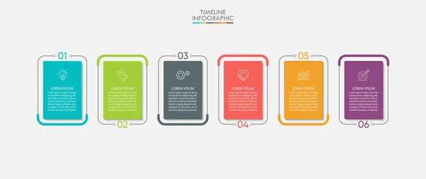 Visualização Dados Negócios Linha Tempo Ícones Infográficos Projetados Para Abstrato — Vetor de Stock