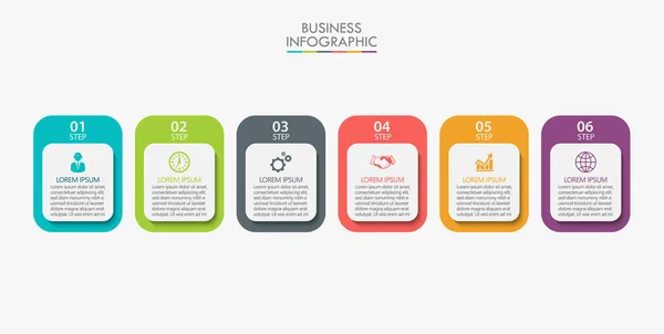 Visualisation Des Données Entreprise Icônes Infographie Timeline Conçues Pour Élément — Image vectorielle