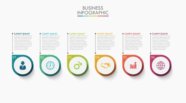 Visualisation Des Données Entreprise Icônes Infographie Timeline Conçues Pour Élément — Image vectorielle