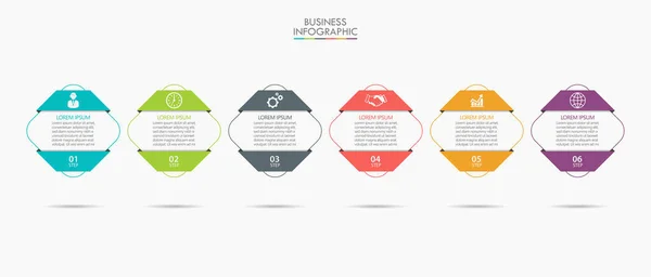 Visualisatie Van Bedrijfsgegevens Tijdlijn Infografische Pictogrammen Ontworpen Voor Abstracte Achtergrond — Stockvector