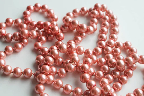 Bijouterie Women Jewelry Made Pink Beads Neck — Stock Photo, Image