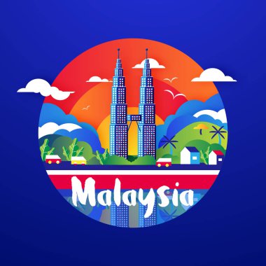 Journey with Malaysia Famous Landmark KLCC clipart