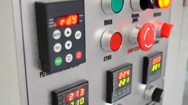 Botones de control panel de control — Vídeo de stock