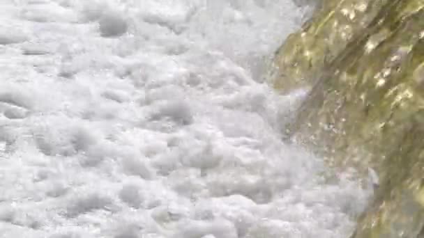 Flux d'eau avec mousse blanche — Video