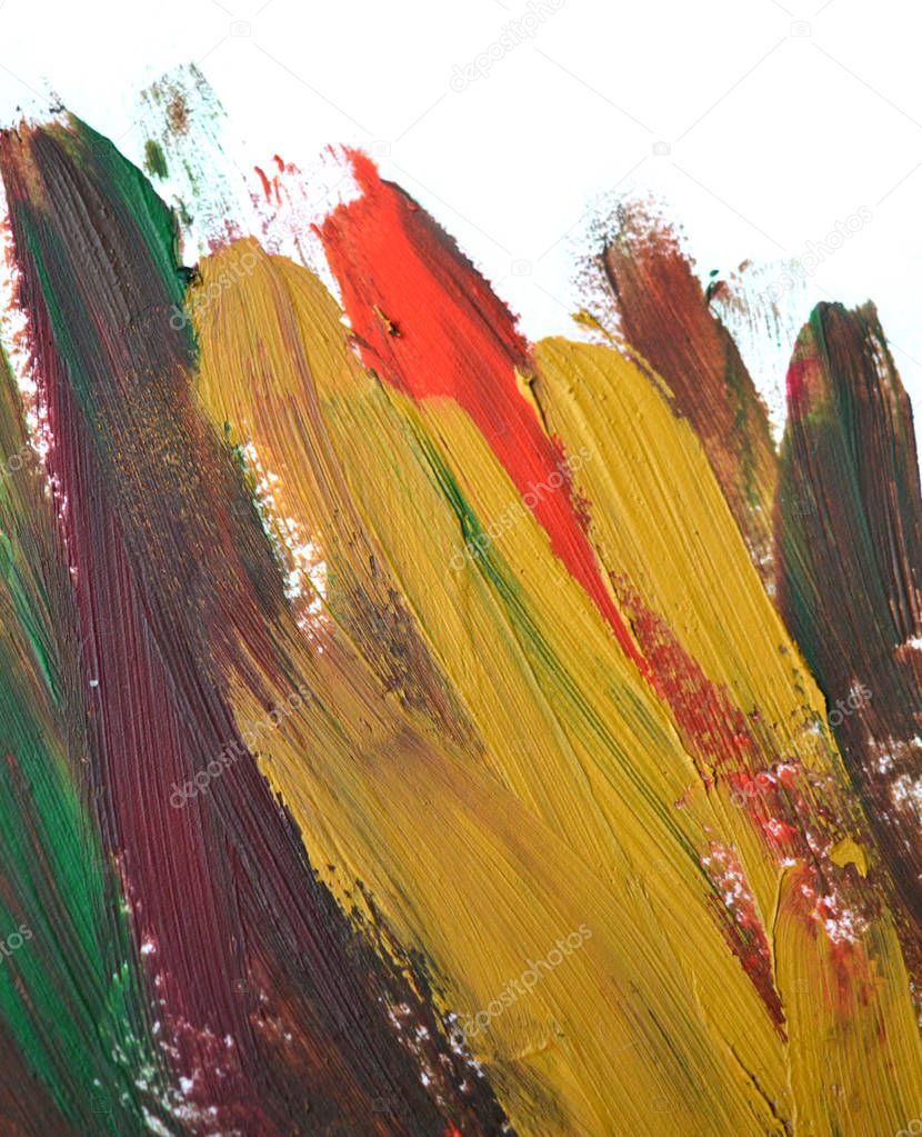 Brush strokes multicolored oil paint